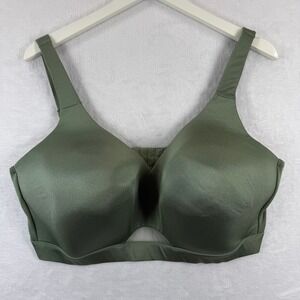 Cacique Womens 42G Smooth Wire-Free Padded‎ Bra Olive Green A83570 Plus Size